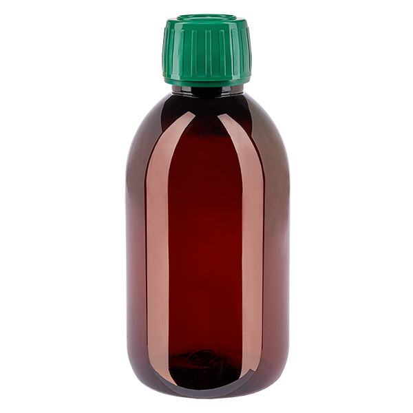 Butelka PET 250ml z zieloną nakrętką OV Butelka PET 250ml z zieloną nakrętką OV