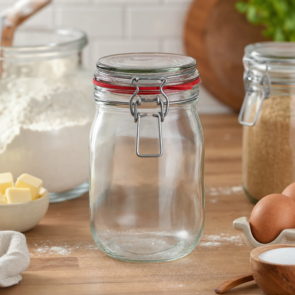 Słoik do przechowywania o pojemności 1140 ml, typ G, z zamknięciem na zatrzask UN..