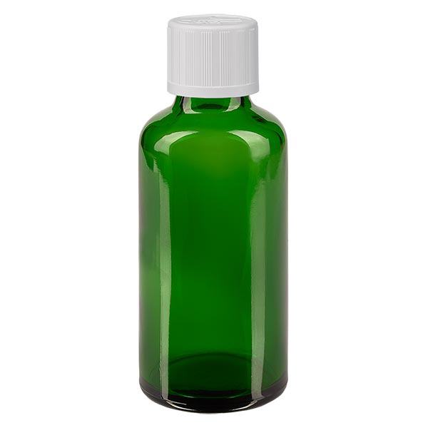 Butelka apteczna zielona 50ml zakrętka biała KiSi St Butelka apteczna zielona 50ml zakrętka biała KiSi St