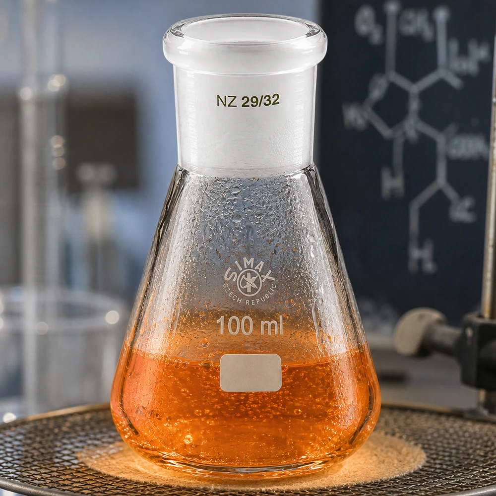 Kolba Erlenmeyera 100 ml ze standardowym szlifowanym złączem (29/32) Kolba Erlenmeyera 100 ml ze standardowym szlifowanym złączem (29/32)