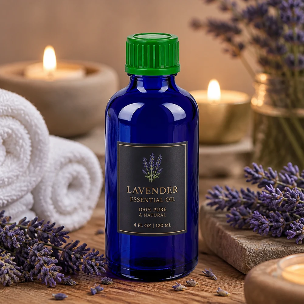 Butelka 50 ml 11 mm SV zielony STD BlueLine UT18/50 Kompaktowa szklana butelka o pojemności 50 ml z zieloną nakrętką, idealna do aromaterapii i zastosowań wellness