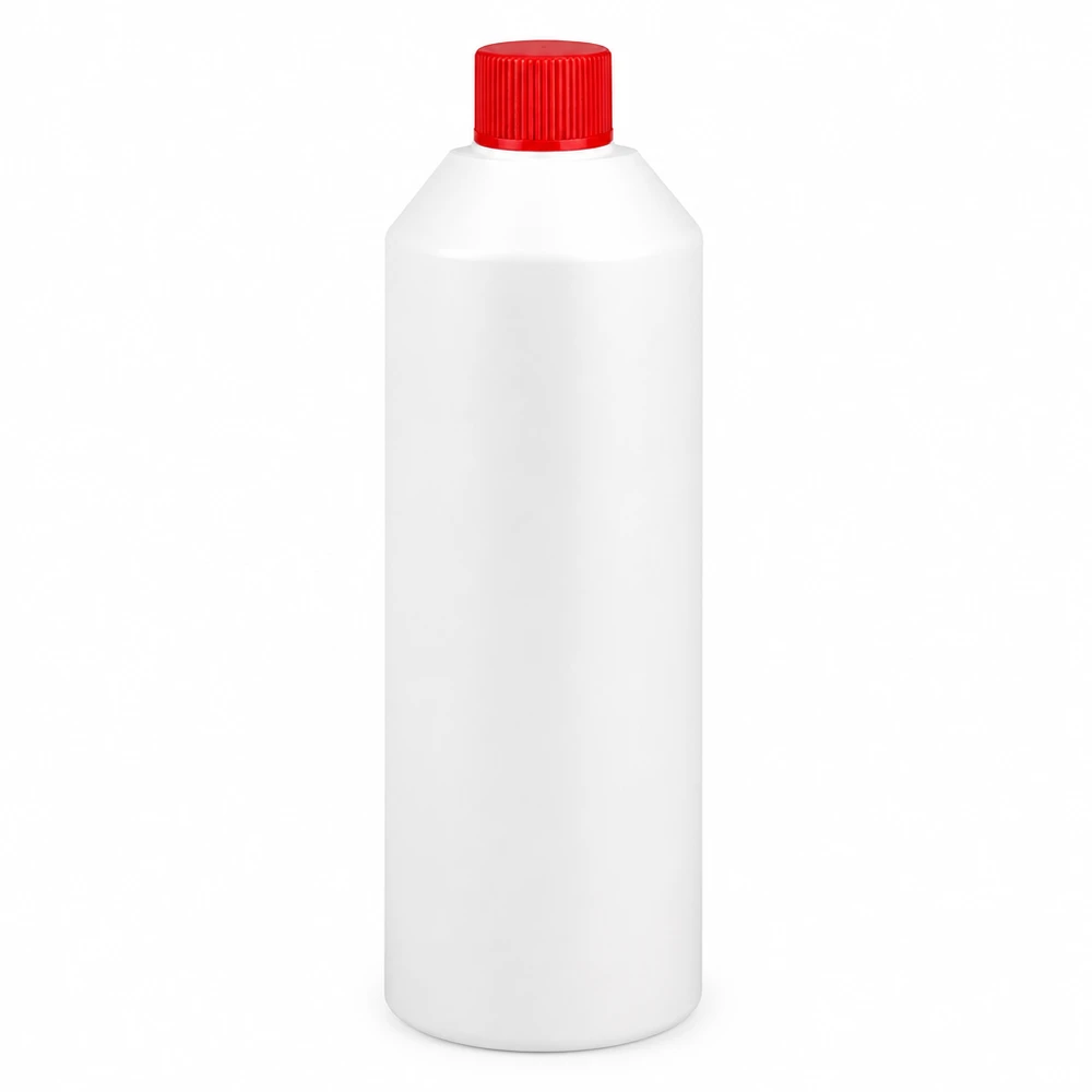 Butelka apteczna 250 ml z HDPE, biała, z czerwoną zakrętką, przeznaczona do zastosowań farmaceutycznych