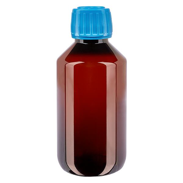 Butelka PET 200 ml z niebieską nakrętką OV Butelka PET 200 ml z niebieską nakrętką OV