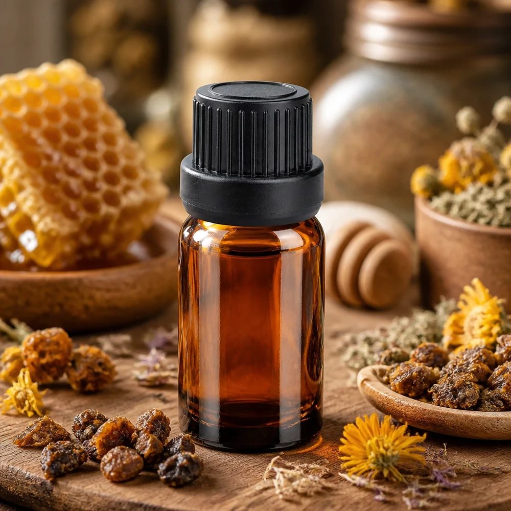 Butelka 5 ml 11 mm SV czarna OV BrownLine UT18/5 Wysokiej jakości butelka z bursztynowego szkła o pojemności 5 ml z ochroną UV i czarną zakrętką do kosmetyków naturalnych