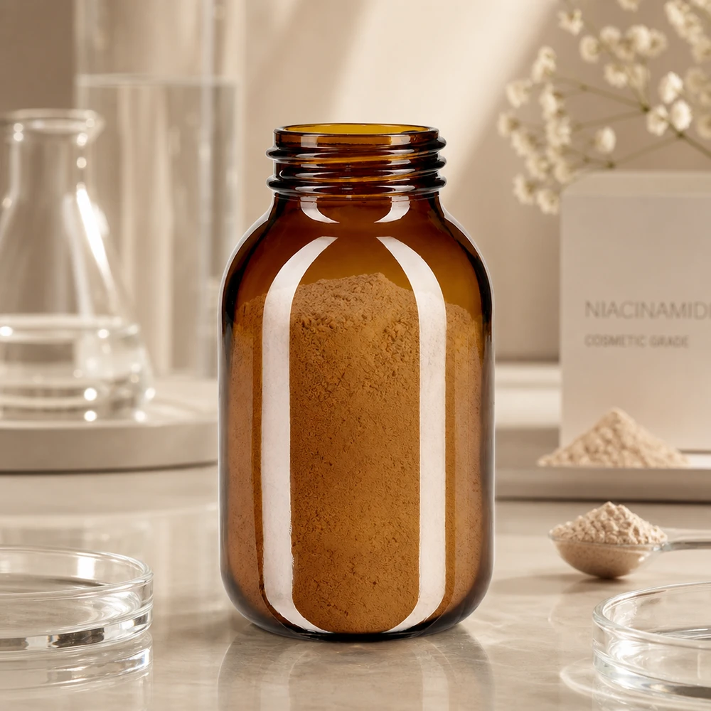 Butelka z szeroką szyjką 500 ml z bursztynowego szkła Pusta butelka z szeroką szyjką z bursztynowego szkła o pojemności 500 ml do substancji w proszku i suplementów diety
