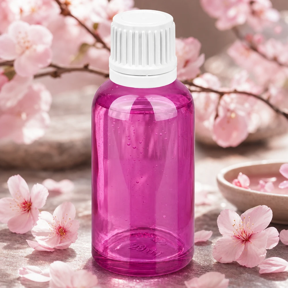 30 ml butelka z zakraplaczem wykonana z wysokiej jakości tworzywa sztucznego w kolorze fioletowym z precyzyjnym systemem zakraplacza
