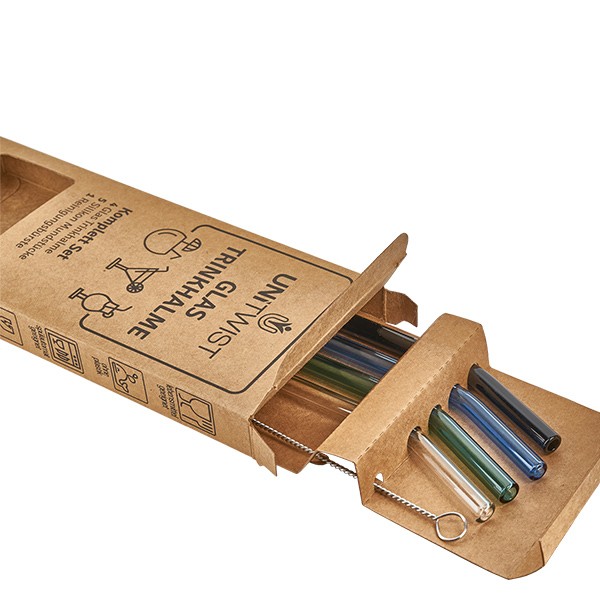 Zestaw szklanych s&#322;omek do picia z mi&#281;kkimi ko&#324;c&#243;wkami UNiTWIST