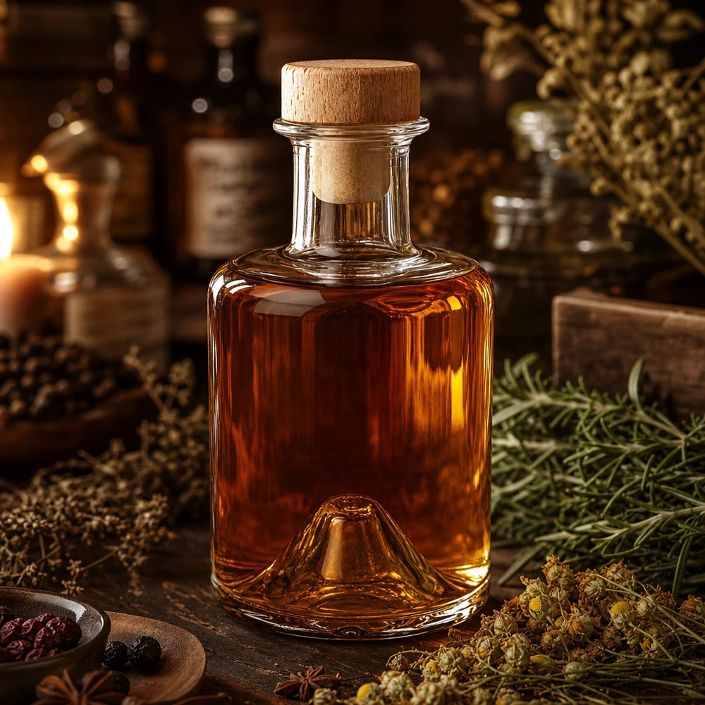 Butelka apteczna Sofia 200 ml z drewnianym korkiem UNiTWIST®