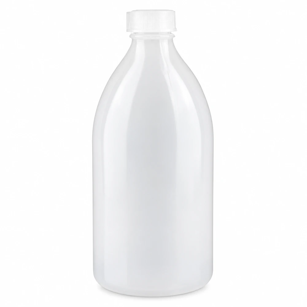 Robuste 500ml Labor Enghalsflasche aus HDPE Kunststoff mit sicherem Schraubdeckel
