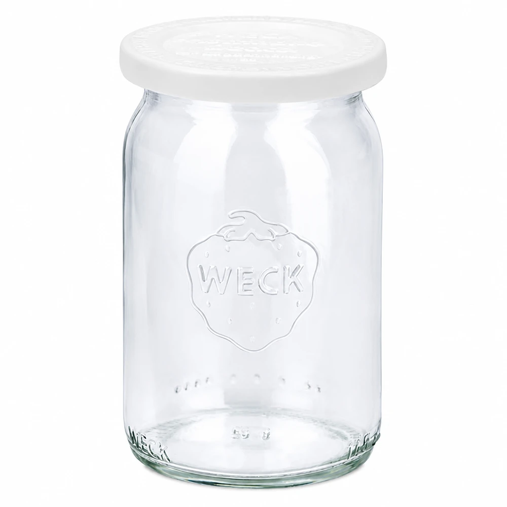 WECK słoik cylindryczny 145ml z białą pokrywką RR40 słoik do przetworów pusty przezroczysty
