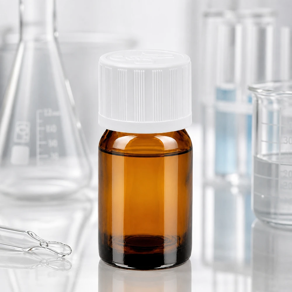Butelka 5 ml 11 mm SV biała STD KiSi BrownLine UT18/5 Wysokiej jakości butelka laboratoryjna o pojemności 5 ml wykonana z bursztynowego szkła z precyzyjnym gwintem 11 mm do zastosowań naukowych