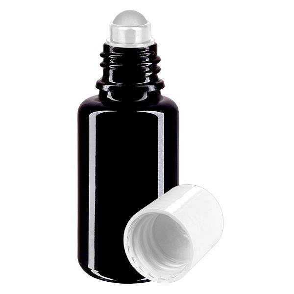 Butelka apteczna viol. 20ml nakrętka roll-on biała Butelka apteczna viol. 20ml nakrętka roll-on biała