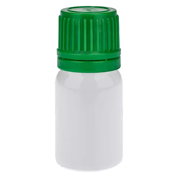 Butelka 5 ml z zakrętką 11 mm, zielona, zamknięcie zabezpieczające WhiteLine UT18/5 Butelka 5 ml z zakrętką 11 mm, zielona, zamknięcie zabezpieczające WhiteLine UT18/5