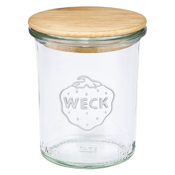 Kubki WECK RR60 o pojemno&#347;ci 160 ml z drewnian&#261; pokrywk&#261;