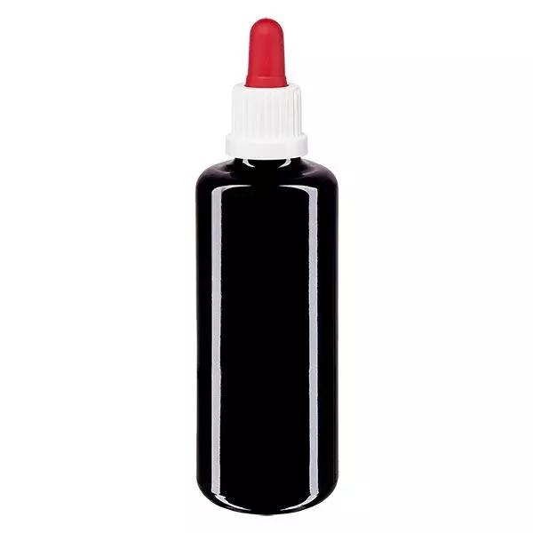 Butelka apteczna viol. 50ml pipeta biała/czerwona OV