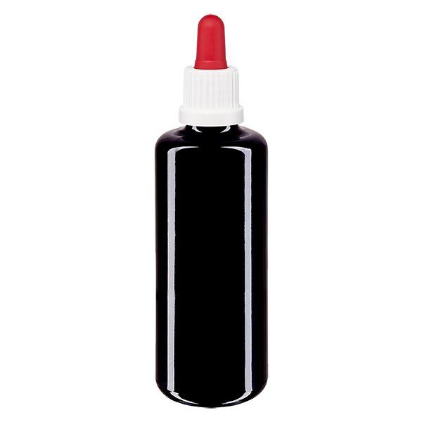 Butelka apteczna viol. 50ml pipeta biała/czerwona OV Butelka apteczna viol. 50ml pipeta biała/czerwona OV