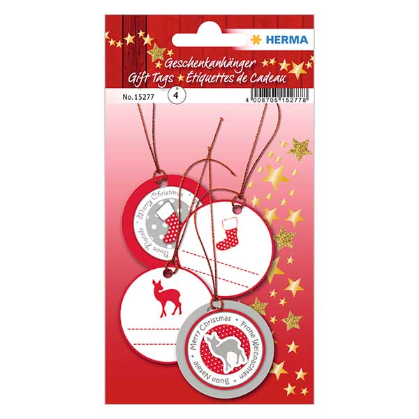 Czerwona zawieszka p&#322;owa (4 sztuki) z brokatem 3D | 6 papierowych zawieszek z nitk&#261;.