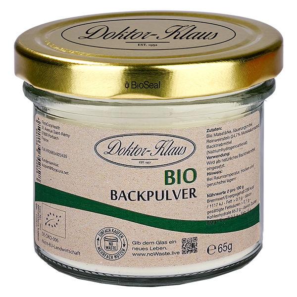 65 g organicznego proszku do pieczenia Doktor-Klaus noWaste 65 g organicznego proszku do pieczenia Doktor-Klaus noWaste