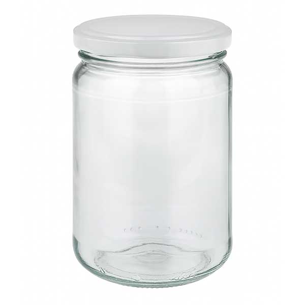 305 ml okrągły słoik z pokrywką BasicSeal białą UNiTWIST