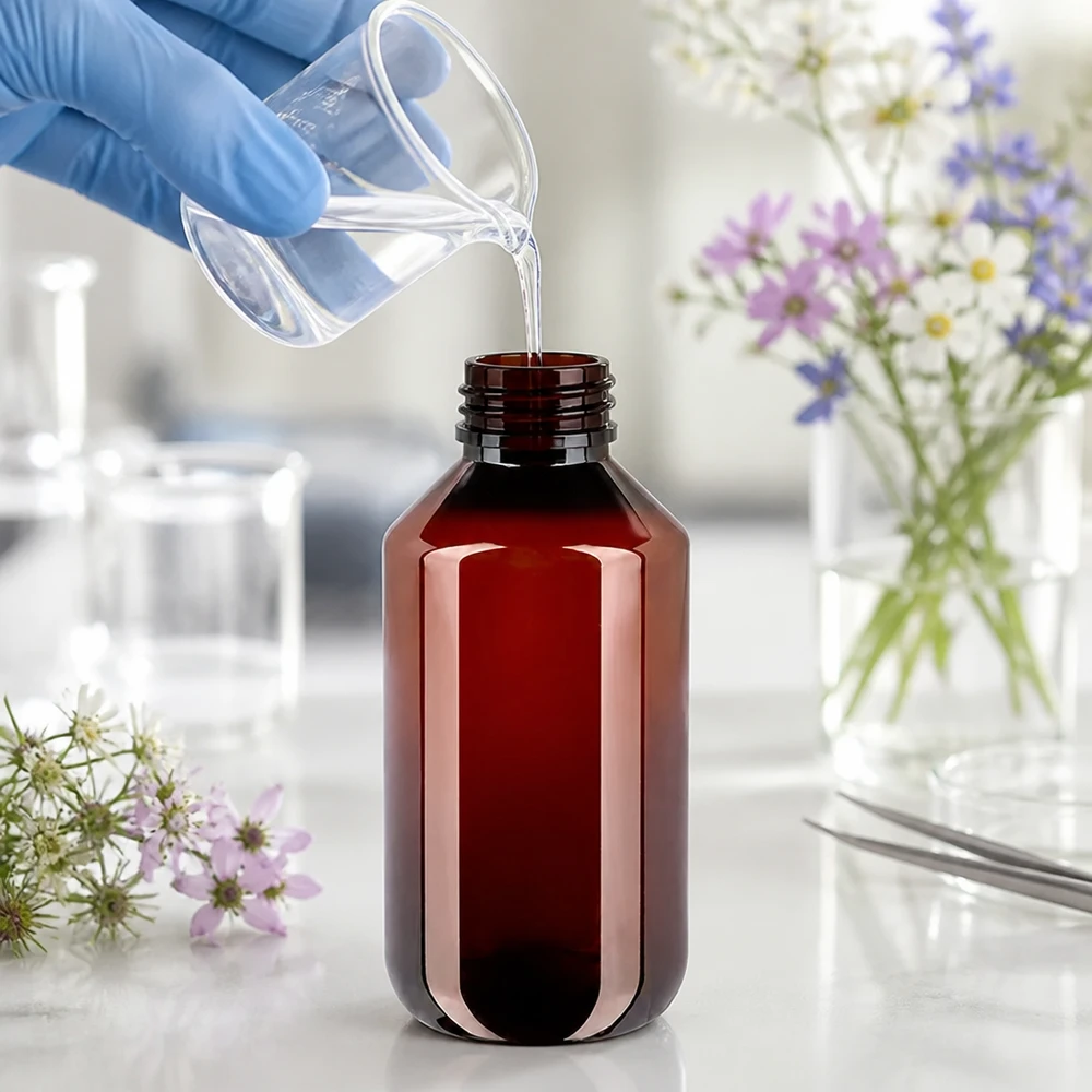 Butelka PET 200ml z czerwoną nakrętką OV Butelka apteczna o pojemności 200 ml, wykonana z tworzywa PET, z oryginalnym czerwonym zamknięciem zabezpieczającym przed manipulacją