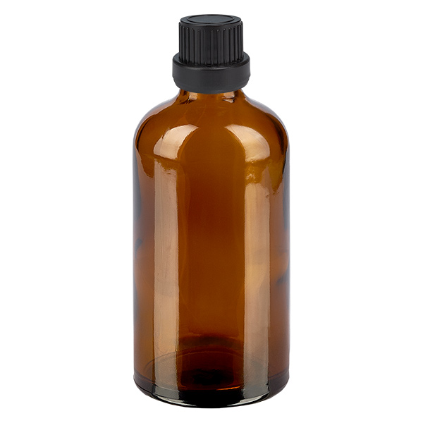 100 ml butelka z zakraplaczem 2 mm czarna OV BrownLine UT18/100