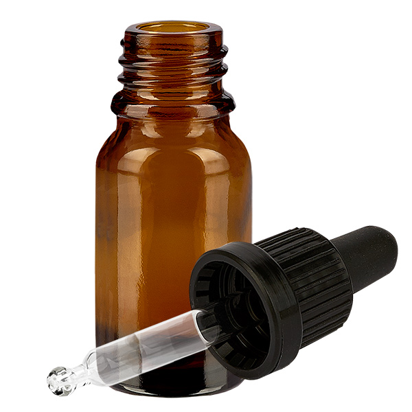 Butelka z pipetą 10 ml, czarna OV BrownLine UT18/10