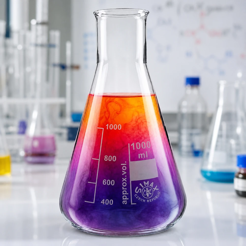 Żaroodporna kolba Erlenmeyera z szeroką szyjką o pojemności 200 ml do ogrzewania i destylacji w laboratorium