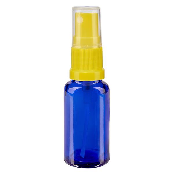 Butelka apteczna niebieska 20ml nasadka rozpylająca żółta Butelka apteczna niebieska 20ml nasadka rozpylająca żółta