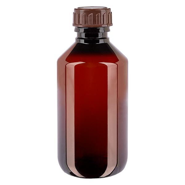 Butelka PET 200 ml z brązową nakrętką Standard Butelka PET 200 ml z brązową nakrętką Standard