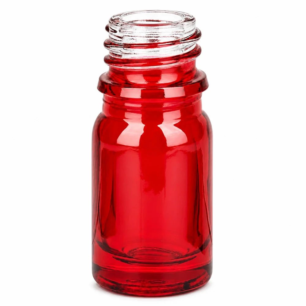 Butelka apteczna 5 ml RedLine UT18/5 UNiTWIST Czerwona szklana butelka apteczna 5 ml z gwintem UNiTWIST UT18 do bezpiecznego przechowywania leków
