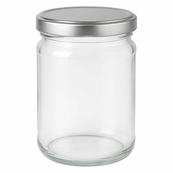 205 ml okrągły słoik ze srebrnym wieczkiem BasicSeal UN..