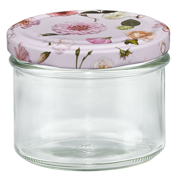 S&#322;oik 225 ml + pokrywka BasicSeal kwiat r&#243;&#380;owy UN..