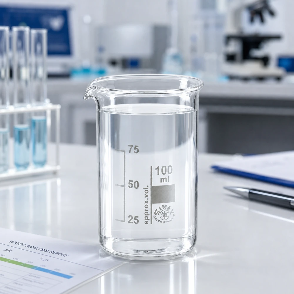 Zlewka 100 ml ze szkła borokrzemowego, wysoka Przezroczysta szklanka o pojemności 100 ml, wysoka, z podziałką objętościową 25, 50, 75 ml, wykonana z odpornego na chemikalia szkła borokrzemowego