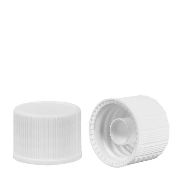 Zakrętka biała (DIN18, UT18) w standardzie. Do butelek farmaceutycznych ApoGlas®, UNiTWIST® i Miron® 5-100 ml z gwintem 18 mm. Zakrętka biała (DIN18, UT18) w standardzie. Do butelek farmaceutycznych ApoGlas®, UNiTWIST® i Miron® 5-100 ml z gwintem 18 mm.