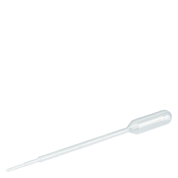 Pipeta transferowa, objętość nominalna: 3,5 ml, (dł. x szer.): 156 x 12,5 mm, materiał: LD-PE, przezroczysta, wielkość kropli: 30 µl - 45 µl, podziałka wstrzykiwania do 1 ml, 500 sztuk/karton Pipeta transferowa, objętość nominalna: 3,5 ml, (dł. x szer.): 156 x 12,5 mm, materiał: LD-PE, przezroczysta, wielkość kropli: 30 µl - 45 µl, podziałka wstrzykiwania do 1 ml, 500 sztuk/karton
