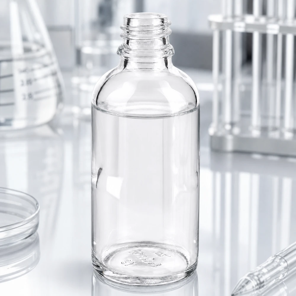 Butelka z przezroczystego szkła 50ml DIN 18 Mała 50 ml szklana butelka ApoGlas o jakości farmaceutycznej do precyzyjnego dozowania płynów