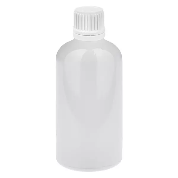 Butelka z zakraplaczem 100 ml, 0,7 mm, białe, zamknięcie zabezpieczające przed manipulacją WhiteLine UT18/100