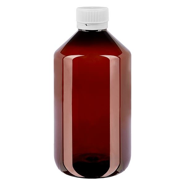 Butelka PET 500 ml z białym karbowanym OV Butelka PET 500 ml z białym karbowanym OV