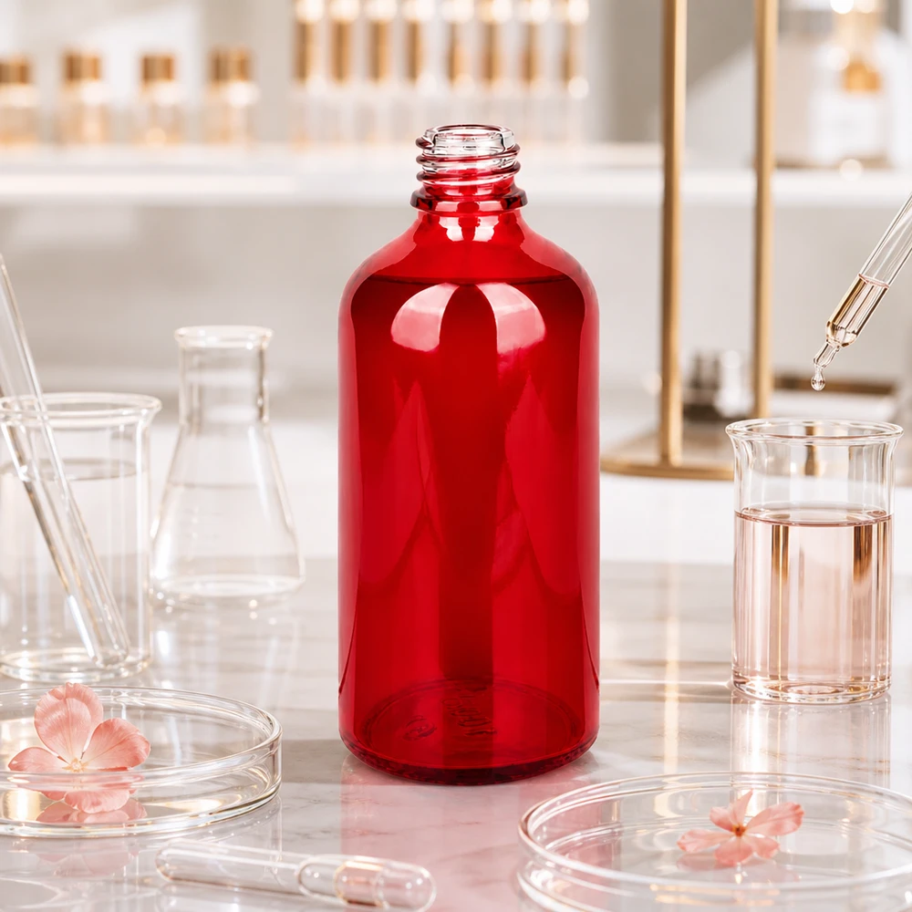 Wysokiej jakości butelka apteczna RedLine o pojemności 100 ml wykonana z wytrzymałego szkła dla przemysłu laboratoryjnego i kosmetycznego