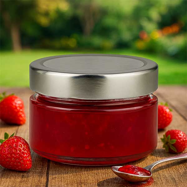 Słoik okrągły 130 ml z pokrywką BasicSeal srebrną UNiTWIST