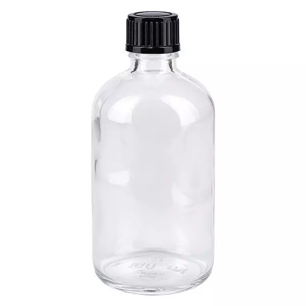 Butelka apteczna przezroczysta 100ml drip v. 1mm czarny szt