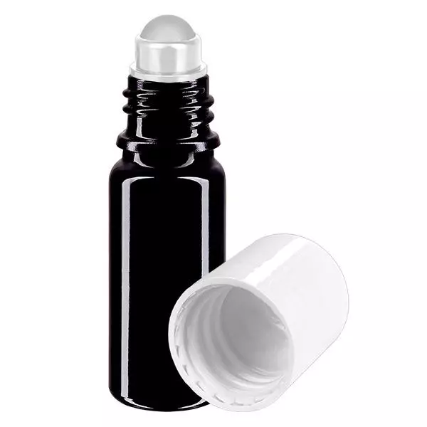 Butelka apteczna viol. 10ml nakrętka roll-on biała