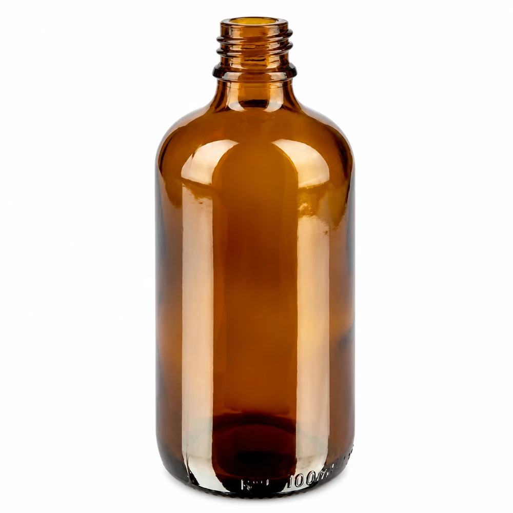 Butelka 100 ml 11 mm SV czerwony OV BrownLine UT18/100 Butelka z brązowego szkła o pojemności 100 ml z gwintem 11 mm - idealna do olejków eterycznych i nalewek