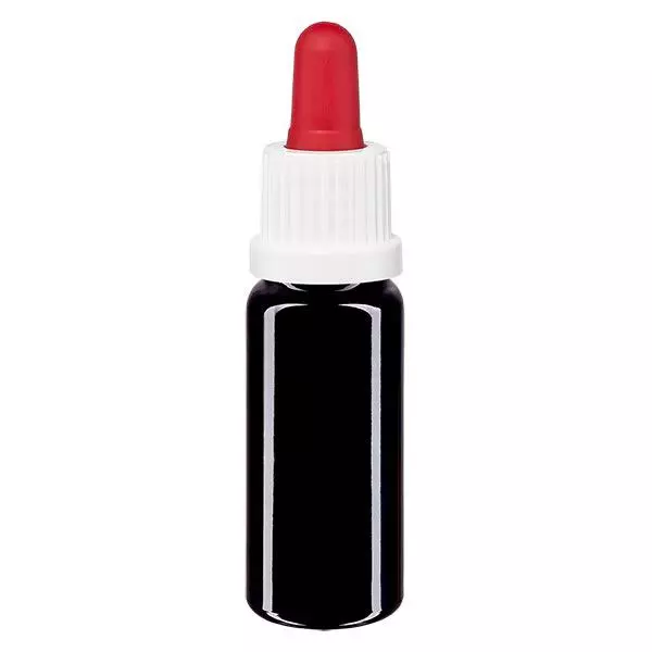 Butelka apteczna viol. 10ml pipeta biała/czerwona OV