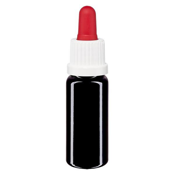 Butelka apteczna viol. 10ml pipeta biała/czerwona OV Butelka apteczna viol. 10ml pipeta biała/czerwona OV