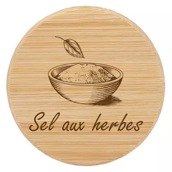 Osłona z drewna "Sel aux herbes" dla WECK RR60 Osłona z drewna "Sel aux herbes" dla WECK RR60