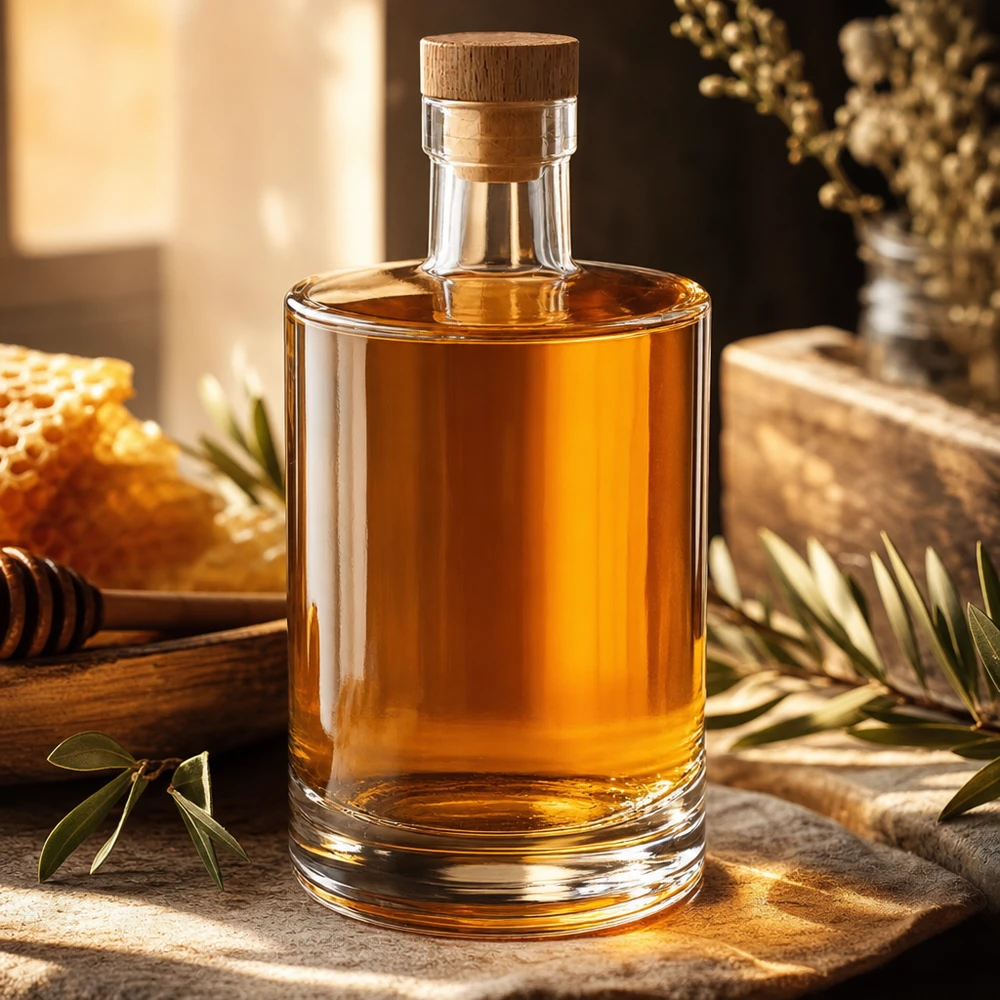 Butelka szklana 700 ml Marie z drewnianym korkiem UNiTWIST®