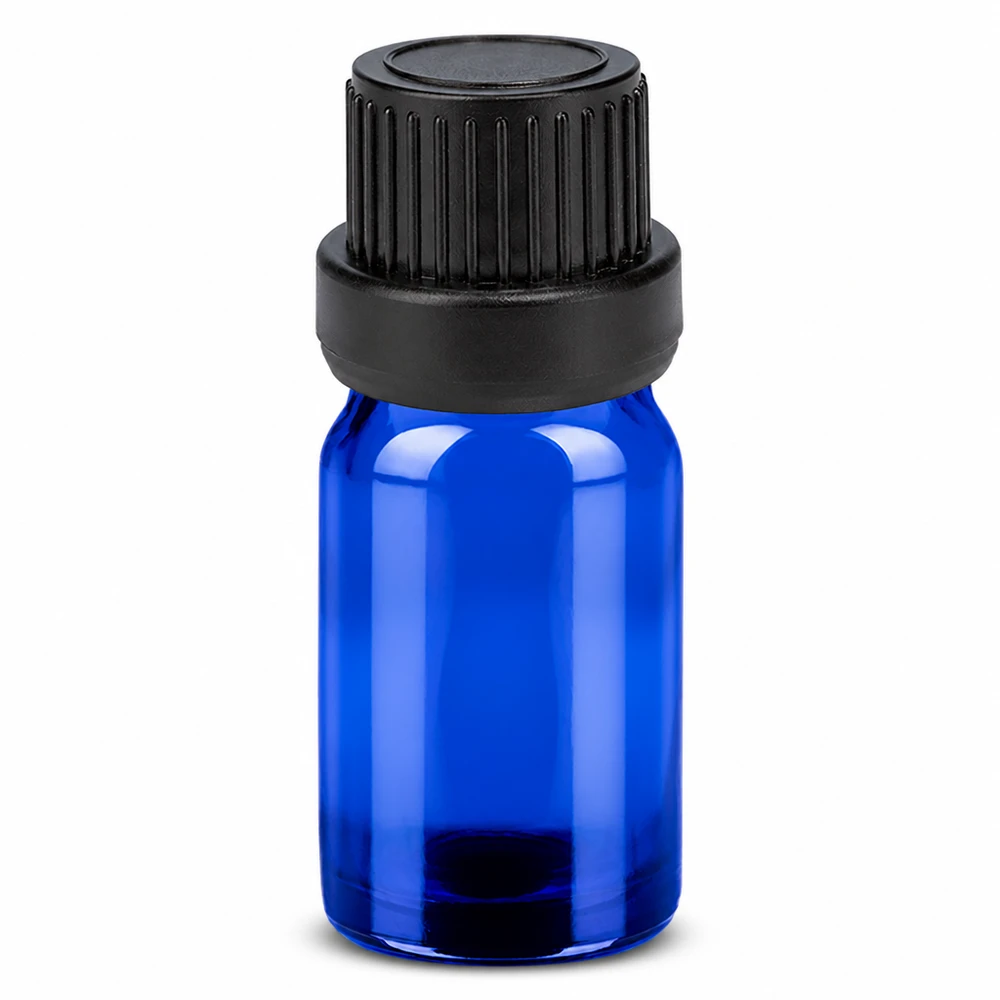Butelka 5 ml 11 mm SV czarna OV BlueLine UT18/5 5ml niebieska szklana butelka z czarną zakrętką 11mm SV OV BlueLine UT18/5