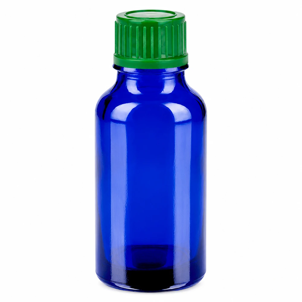 Butelka 20 ml 11 mm SV zielona STD BlueLine UT18/20 20 ml niebieska szklana butelka z zieloną zakrętką 11 mm SV STD BlueLine UT18/20