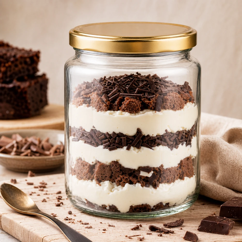 450g słoik na miód BasicSeal jako słoik deserowy do warstwowych deserów tiramisu ze złotą pokrywką do kreatywnego wykorzystania w kuchni